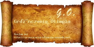 Grünczveig Olimpia névjegykártya